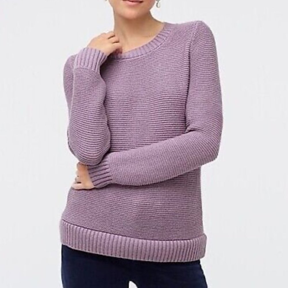 J.‎ Crew Womens Classic Crew Neck Cotton Wool Blend Knit Lavender Sweater Size S